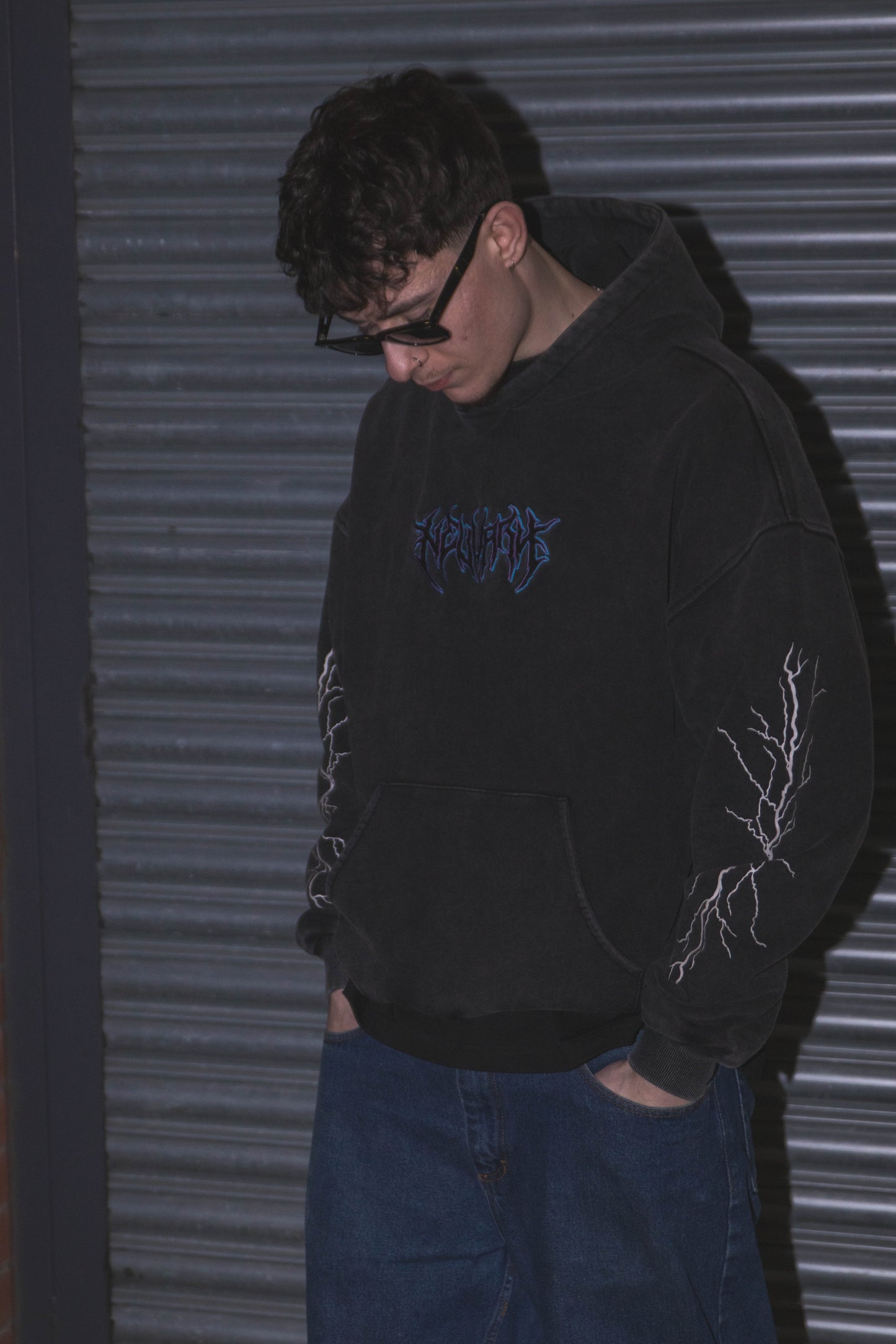 METAL HOODIE WASHED BLACK