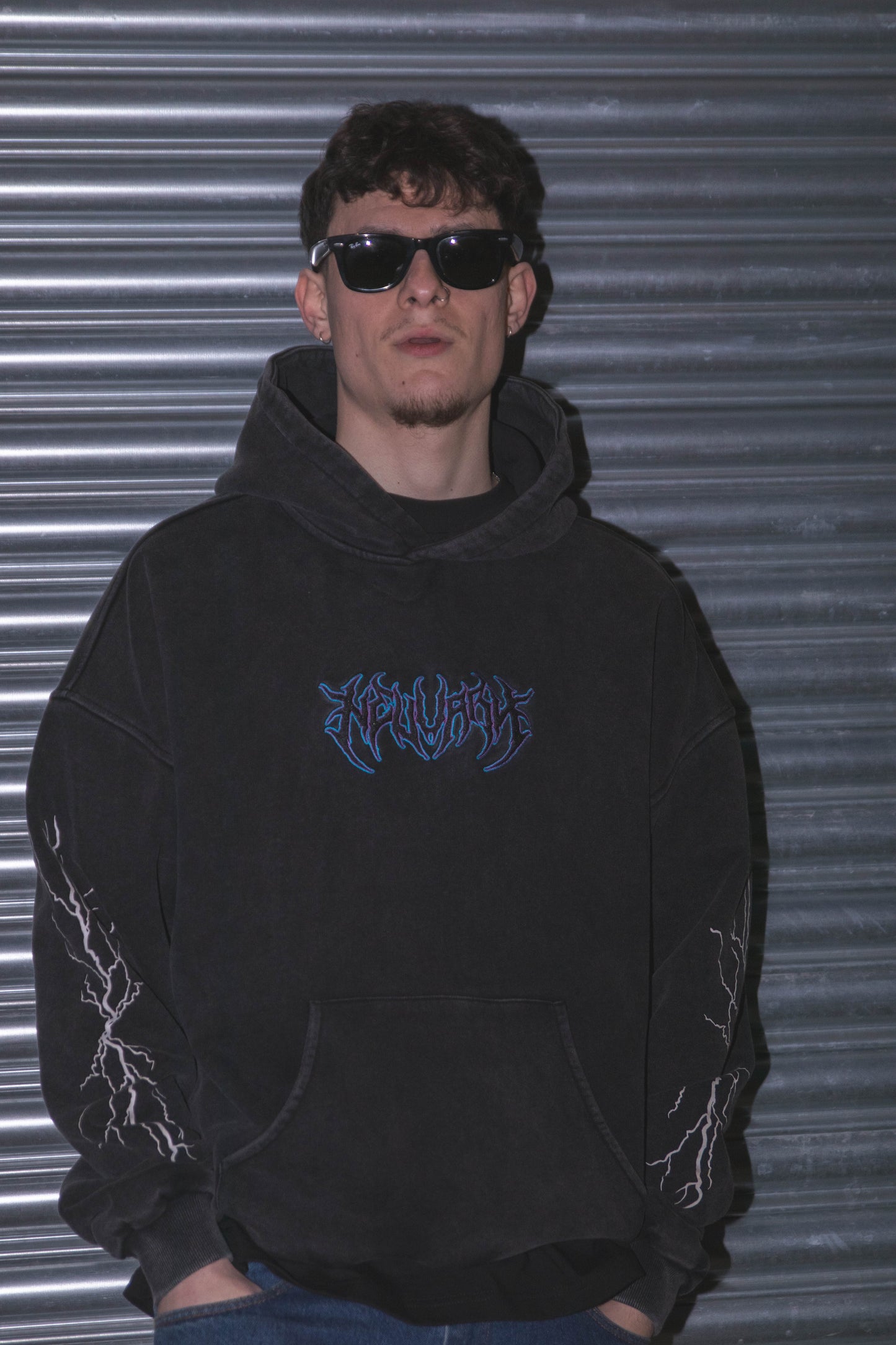 METAL HOODIE WASHED BLACK